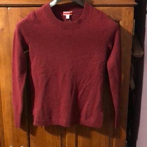 NWT j.crew burgundy 100% cashmere sweater Xxs